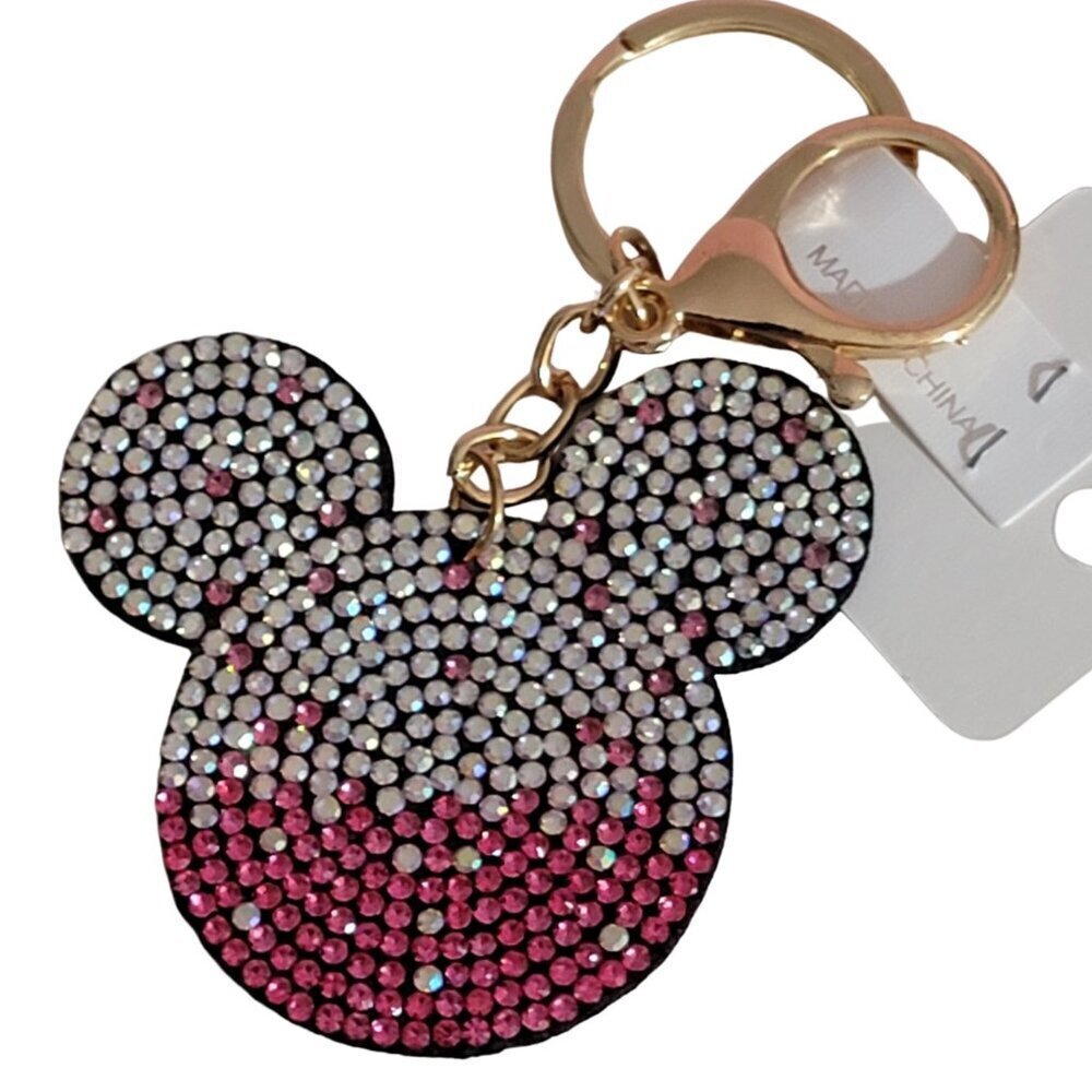 Multi-color Crystal Mickey Mouse Minnie Pink Keychain Bag Jewelry